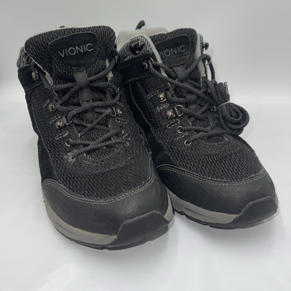 VIONIC 3105 Cypress 9168 Black Mesh Suede Performance Hiking Trail Boots W8 - Picture 2 of 11